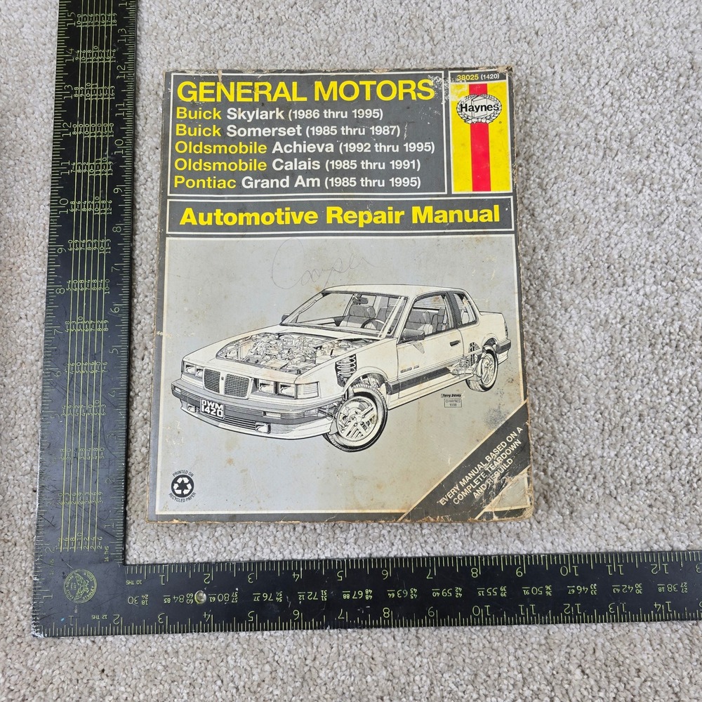 Haynes 38025 Buick Skylark Olds Achieva Pontiac Grand Am Repair Manual 1985-1995